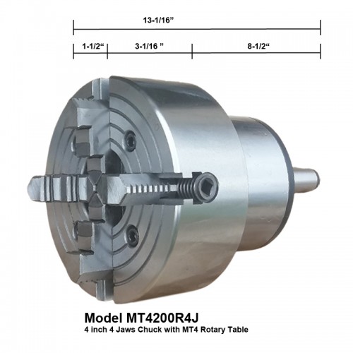 Z-Tools 3 Jaw Self-Centering Lathe Chuck – 4" With MT4 Shank & Rotating Triple Ball Bearing – K11-100-MT4-R